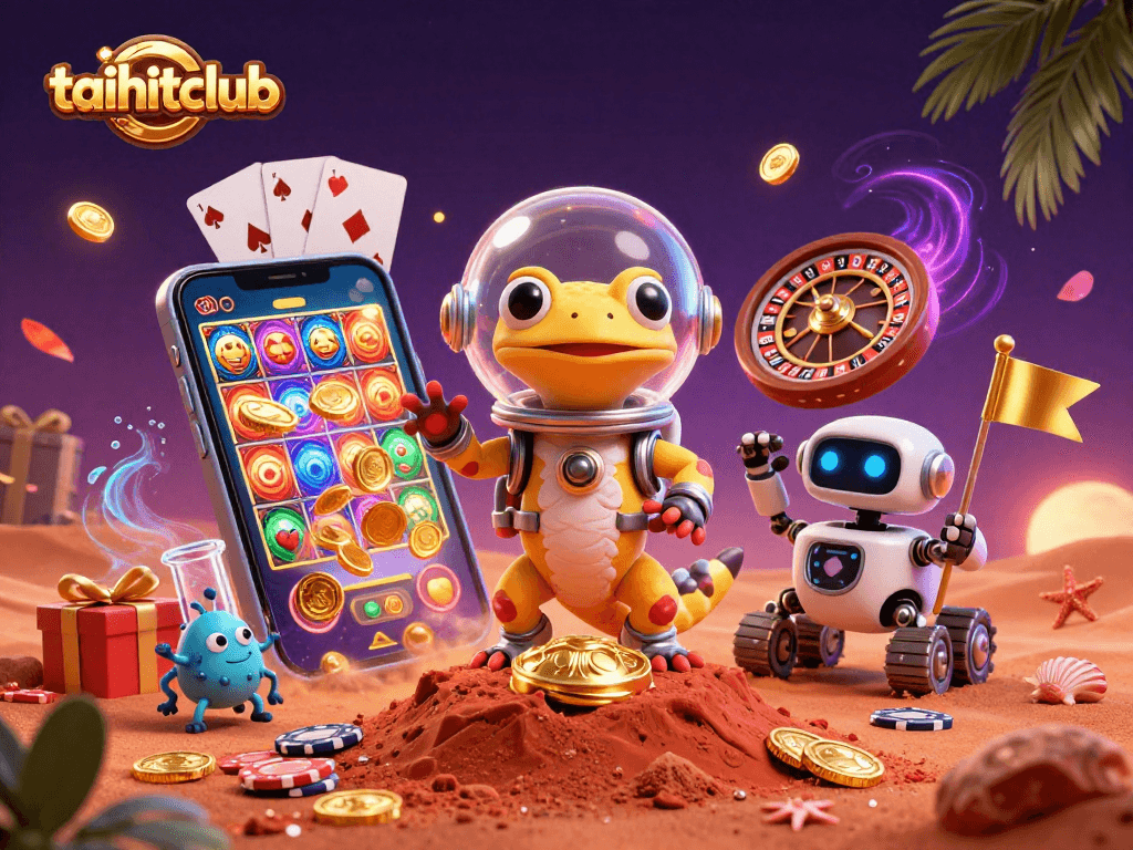 Join the action at taihitclub as our Martian gecko finds a hidden casino on Mars!