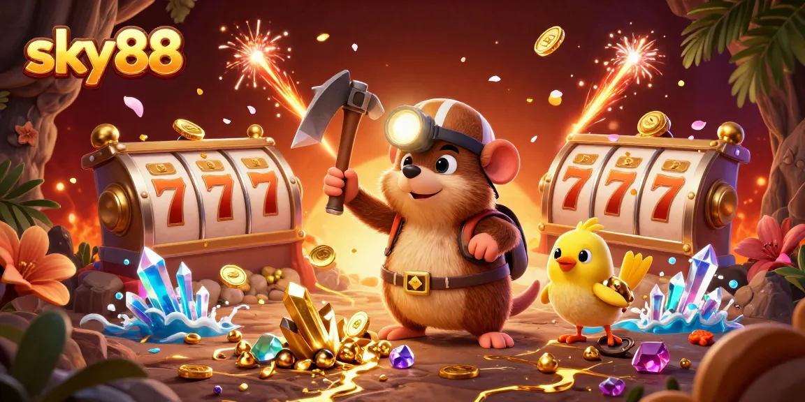 Engage with sky88's thrilling slots scene featuring vibrant characters and dynamic elements.
