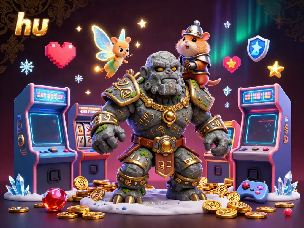 Experience thrilling gaming moments with hu in a vibrant 3D gaming and casino scene.