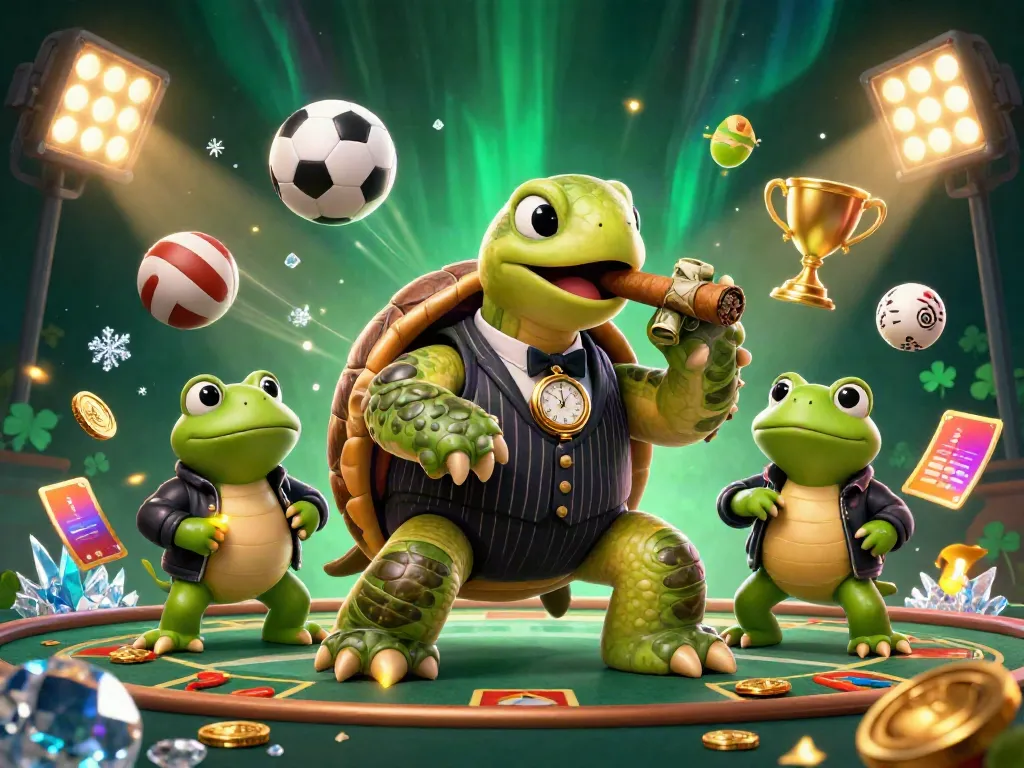 Join the action at LUCKY88 with cartoon characters in a vibrant casino scene filled with sports elements.