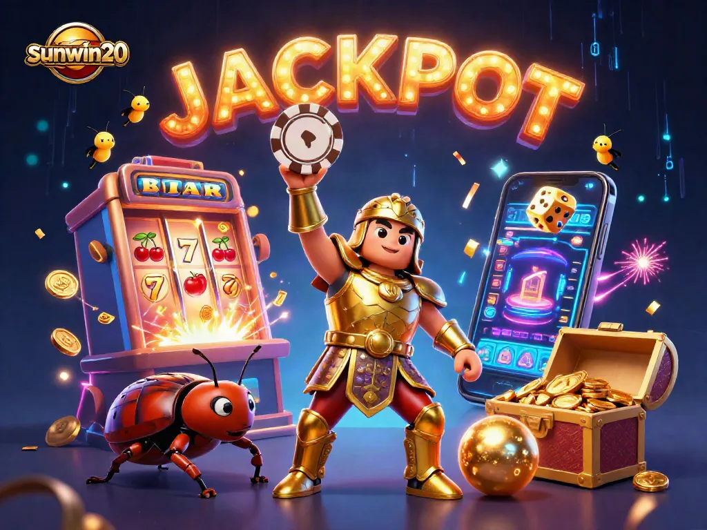 Experience excitement with sunwin20 as the hercules beetle wins big at a vibrant casino scene!