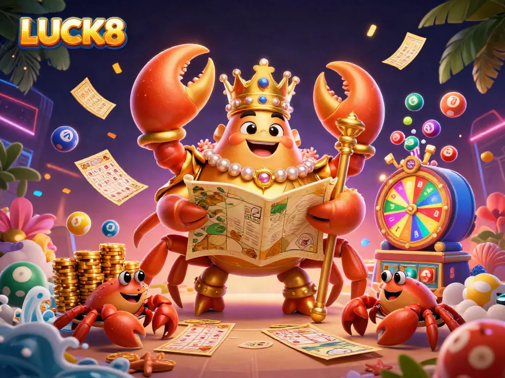 Experience exciting games at LUCK8 as the golden crab emperor introduces thrilling lotteries and prizes.