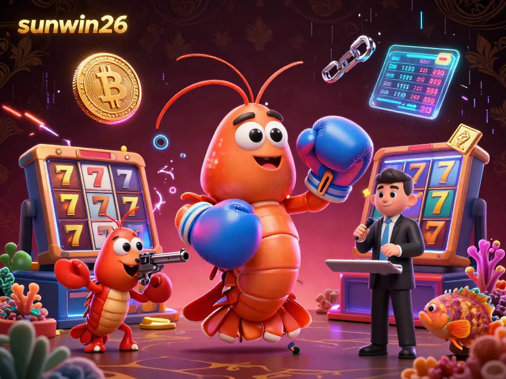 Engage with the dynamic sunwin26 gaming scene featuring vibrant characters and cryptocurrency elements.