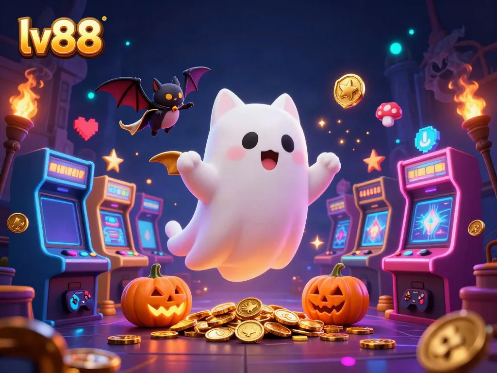 Engage with the enchanting lv88 casino world featuring playful characters in a vibrant gaming scene.