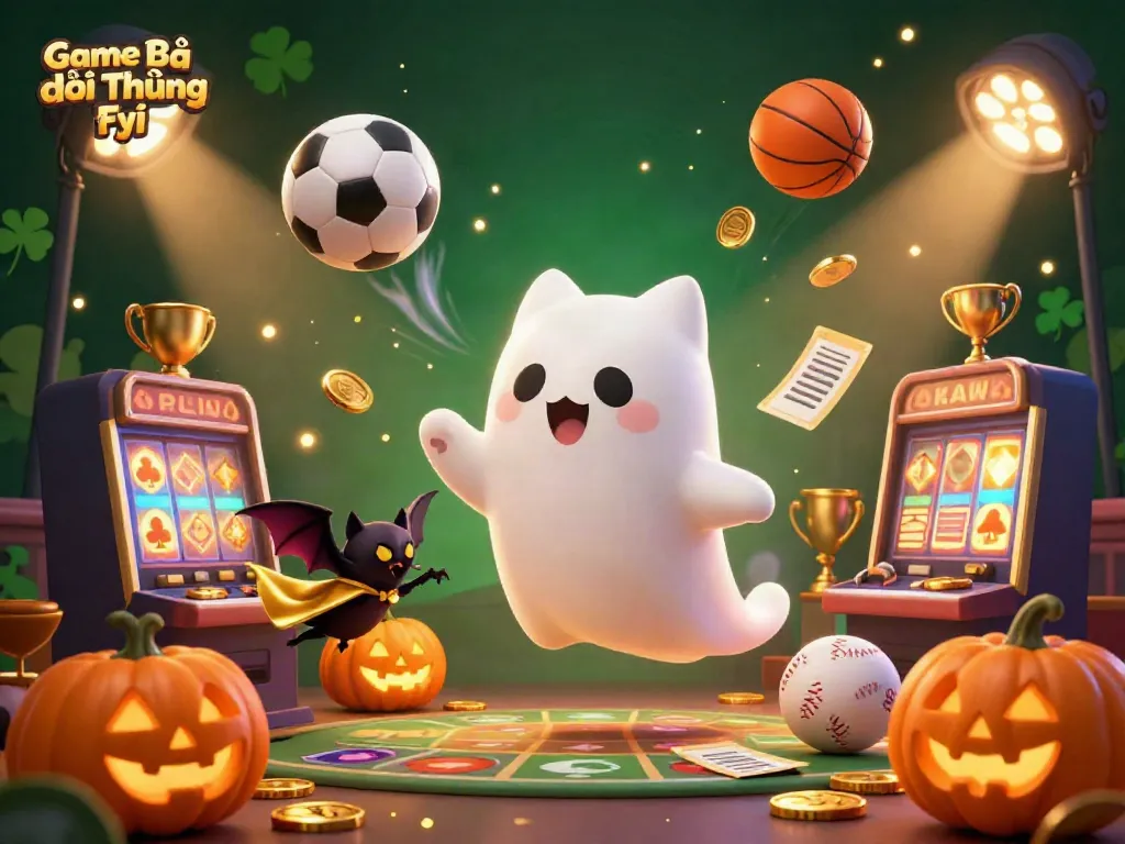 Engage in thrilling gaming adventures at Game Bài Đổi Thưởng Fyi with a mystical ghost cat and exciting elements.